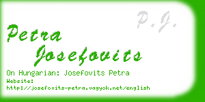 petra josefovits business card